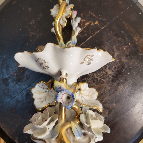 Antique Rare Parisian “Paris Vieux” Gold Tone Porcelain Trinket Bowl - Picture 6 of 8